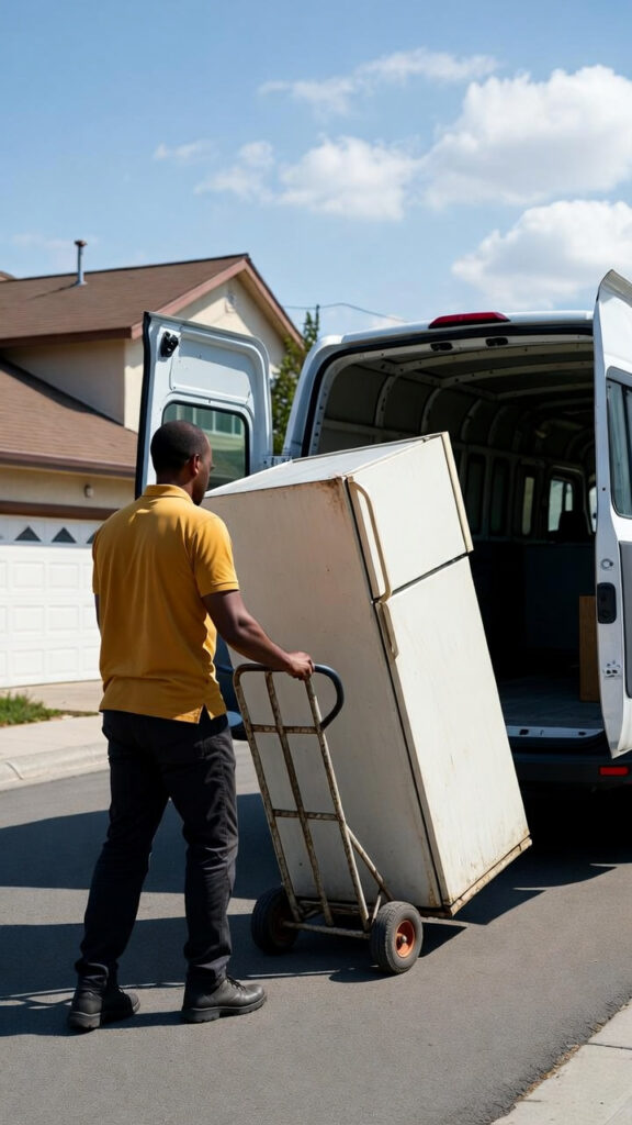 Évacuation d'électroménager usagé vers une déchetterie professionnelle varoise.