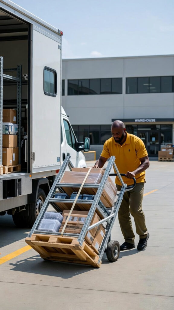 Désencombrement d'un local commercial et chargement dans notre camion utilitaire dans le 83.
